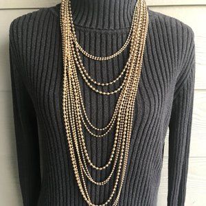 Chico's Gold tone beaded graduated  Necklace 21"